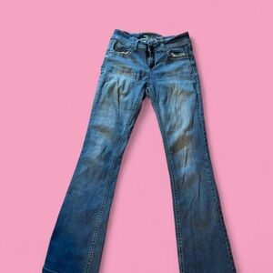 Wallflower Women's Flare Blue Jeans